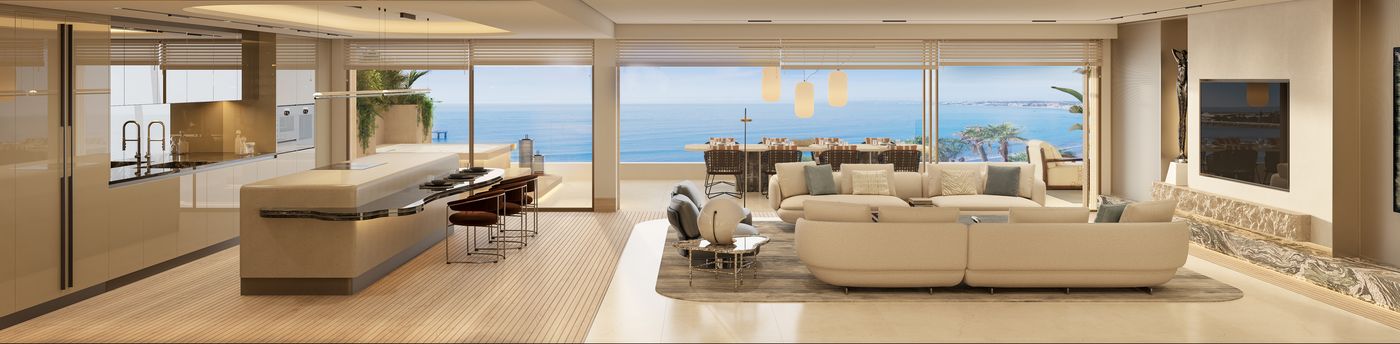 The living space, up to 20 metres wide