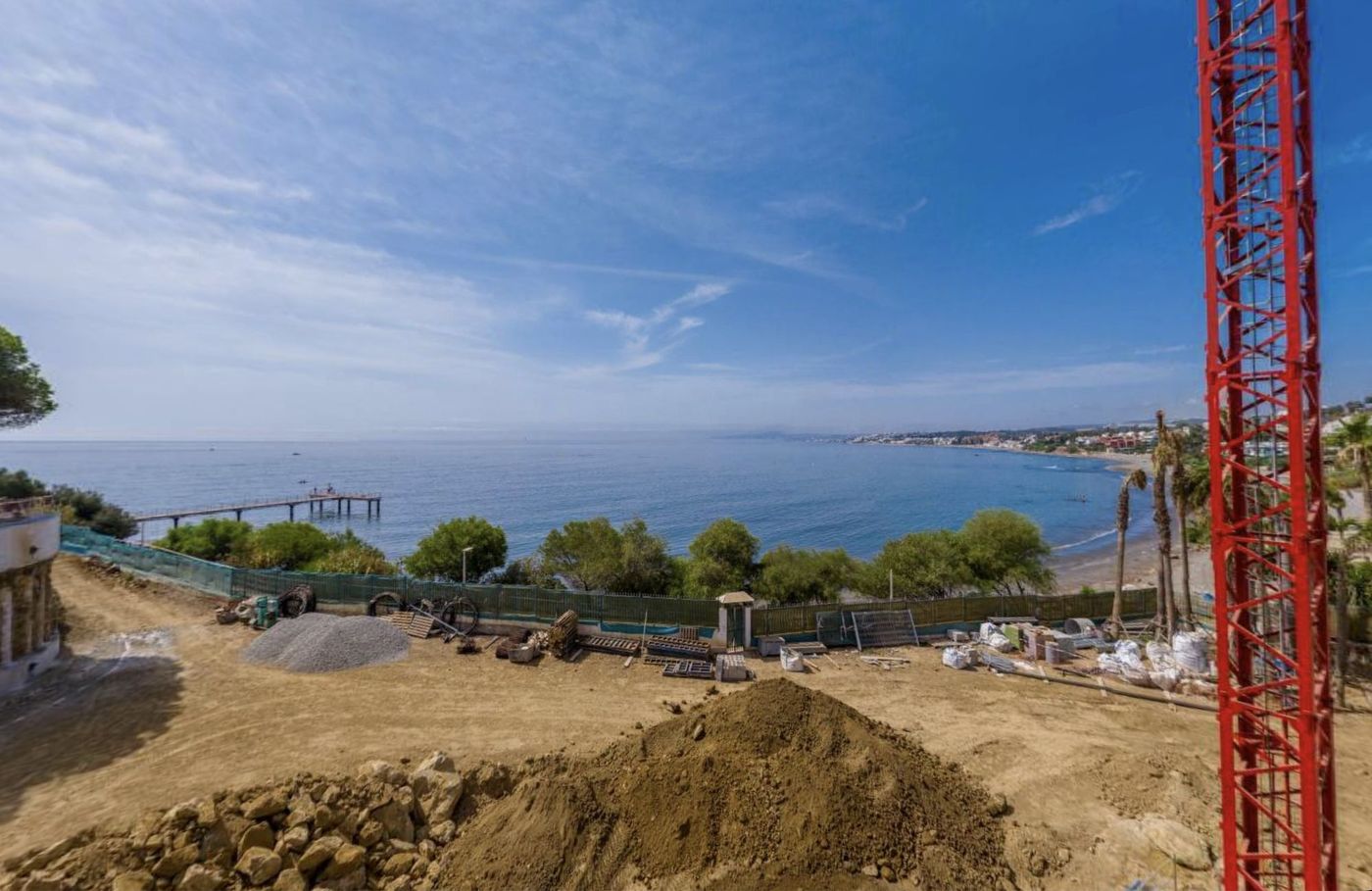 The view from the site today, works under way