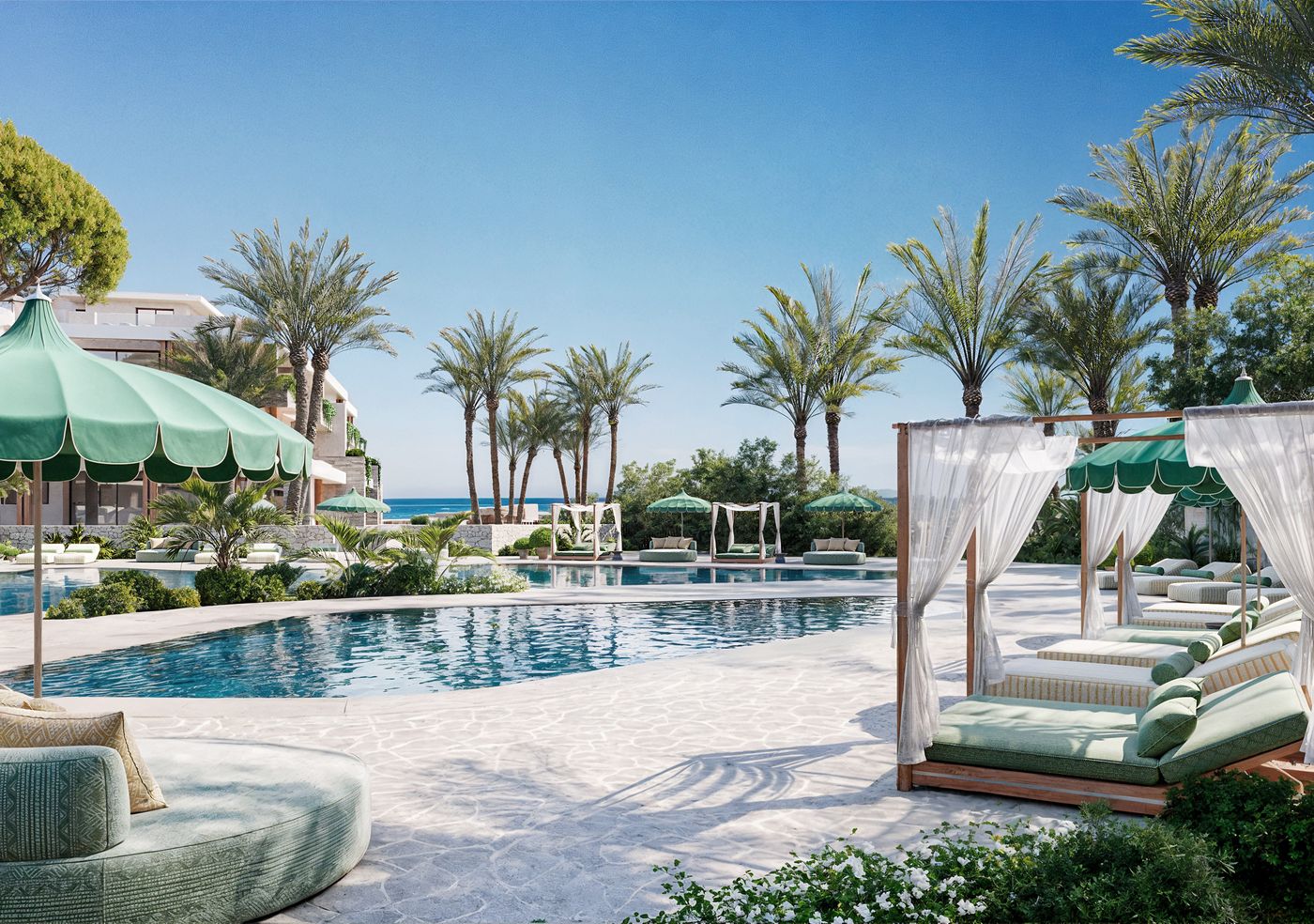 The outdoor pool