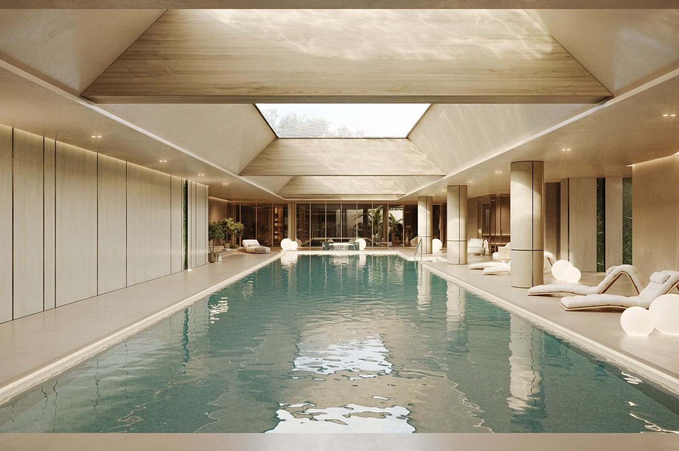 The spa and indoor pool